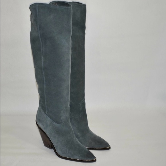 Shoes - Women's Gray Suede Knee-High Boots